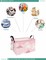 Storage Bins, Nursery Hamper Canvas Laundry Basket Foldable with Waterproof PE Coating Large Storage Baskets for Kids Boys and Girls, Office, Bedroom, Clothes,Toys(Rec-pink cloud )